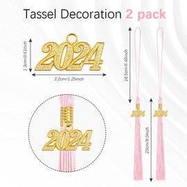 2025 Grad Tassel 2025 Graduation Tassel 2025Graduation Gifts Graduation Cap Decorations 2 pcs Pink Tassel for Graduation Cap 2025 Tassel Charm Graduation Memorial Tassel Charm Party Decorations