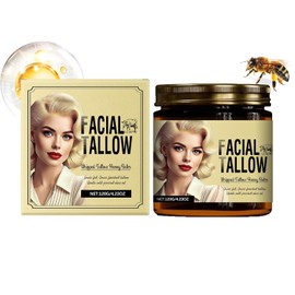 Whipped Beef Tallow and Honey Balm, Natural Grass-Fed Tallow Face and Body Moisturizer for Dry and Sensitive Skin, 120g