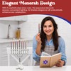 Majestic Giftware MN-HA19379BS Hanukkah Menorah, 8-Inch, Silver Plated