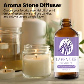 Organic Lavender Essential Oils 3.3 Fl OZ Aromatherapy 100% Pure Natural Relaxation and Wellness Gift Set Oils for Diffusers Humidifiers, Delicate Grade with Glass Dropper for Air Freshening (100ml)