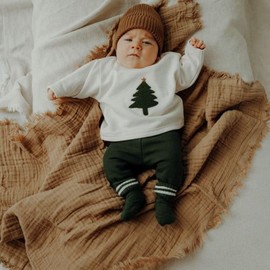 BemeyourBBs Toddler Baby Boy Christmas Outfit Christmas Tree Crewneck Sweatshirt Jogger Pants Set Infant Cute Fall Winter Clothes christmas tree green 0-6 Months