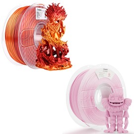 AMOLEN 3D Printing Filament 1.75mm PLA Filament Silk Shiny Red Gold & Matte Sakura Pink Bundle Filament Compatible with 3D Printer and 3D Pen