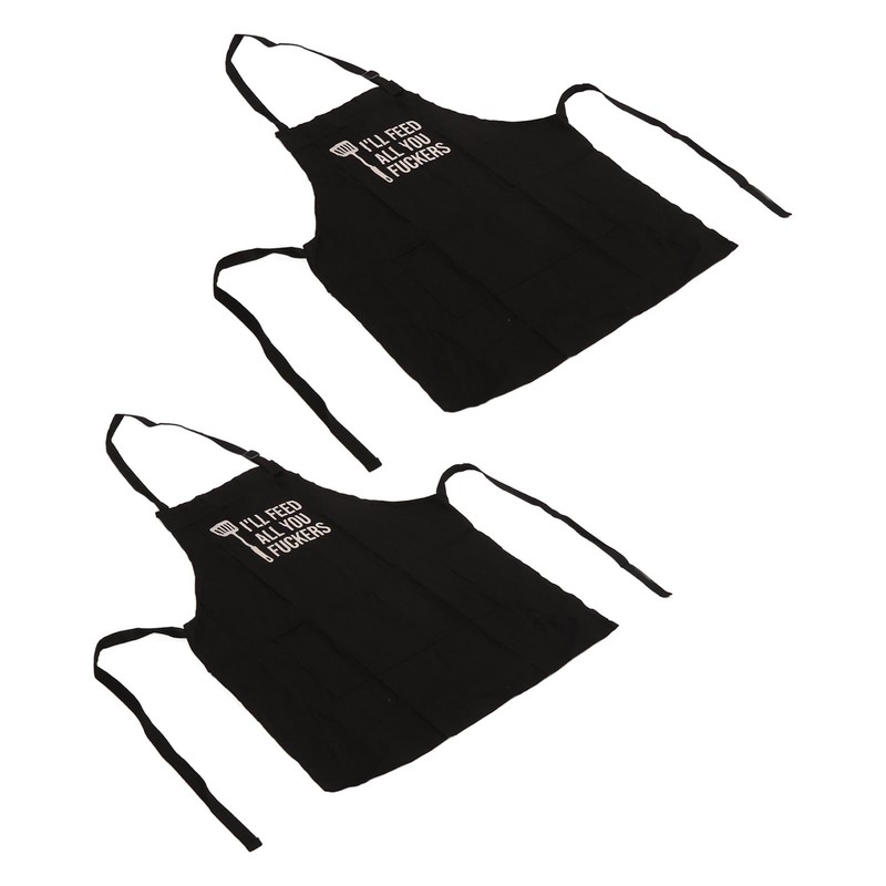 2pcs Kitchen Cooking Aprons Adjustable Bib Soft Chef Apron with
