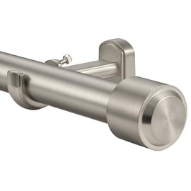 Heavy Duty Curtain Rods, 1 1/8 Inch Diameter Single Curtain Rod 72-144Inch(6-12ft) Extendable Length with End Caps Adjustable Modern Brackets-Matte Nickel