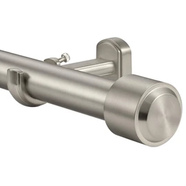 Heavy Duty Curtain Rods, 1 1/8 Inch Diameter Single Curtain Rod 72-144Inch(6-12ft) Extendable Length with End Caps Adjustable Modern Brackets-Matte Nickel