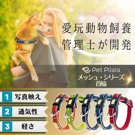 Pet Pilala Dog Collar, 3D Mesh Material, Breathable, Skin-friendly, Small Dogs, Medium Dogs, Lightweight, Night Reflective, Simple, Photographic Appearance, Developed by Pet Animal Care Managers (Red,