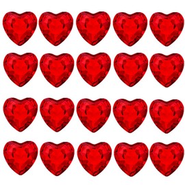 Heart Shape Color Gemstone Toy, Sequin, Hologram, Stone Bijou Stone, Jewelry Toy, Gift and Decoration (14mm, Red)