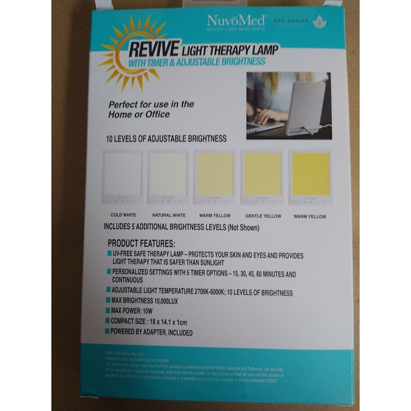Nuvo Med Revive Light Therapy Lamp With Timer And Adjustable