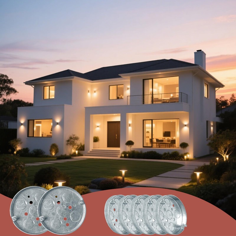 LECEHIVO 14 Pcs 293 4 Round Shallow Electrical Box Galvanized
