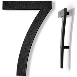 IVERRA 10 Inch Black House Numbers for Outside, Large Floating Home Address Numbers, Modern Exterior Plastic House Numbers for Door Wall Street Garage Gate (7)