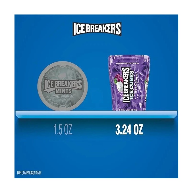ICE BREAKERS Ice Cubes Arctic Grape Chewing Gum 40 Pieces