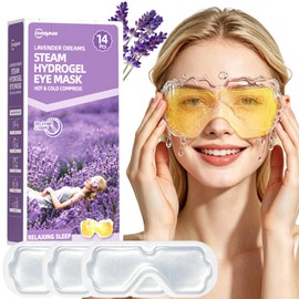 14 Pcs Steam Hydrogel Eye Mask, Disposable Heated Eye Mask, Self Heating Warm Compress for Eyes, Hydrating Steam Eye Masks for Dry Eyes, Relaxing for Sound Sleep, Home & Travel Gifts