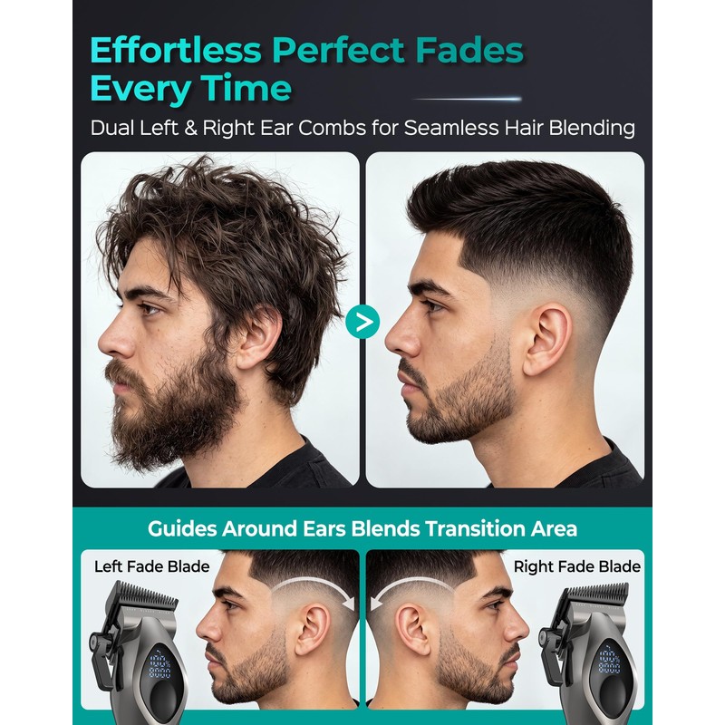 Hair Clippers for Men, Cordless Professional Clipper & Trimmer Set