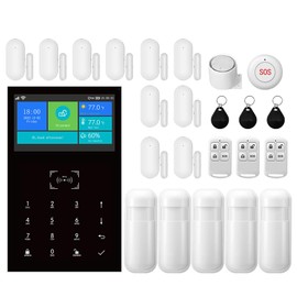 PGST Wireless Home Alarm System 24-Piece Kit, WiFi/4G Alarm System for Home Security with Phone APP Alert (Door Sensors,Alarm Siren,Remote, Motion Detector) for Home, Apartment, Work with Alexa