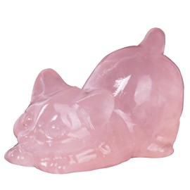 2 Inch Rose Quartz Cat Crystal Figurines, Pink Kitten Statues for Kitten Lovers and Collectibles, Cat Decor Fingurines for Home Desk Office, Carved Healing Crystal Reiki Animal Gifts for Women