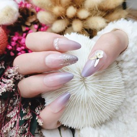 24 Pcs Medium Length Fake Nails Tongling Nail Quinceanera Nail