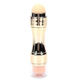 ZJchao Juego de Brochas de Maquillaje 4 en 1, Brocha Cosmética Multiusos Portátil de Doble Punta para Sombra de Ojos, Base, Rubor, Aplicación de Labio