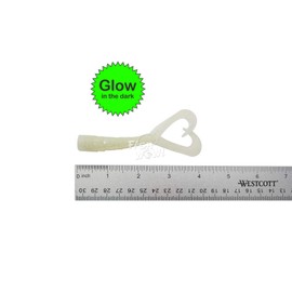 8pcs Fish WOW! Extended Size 5 inch Twin Tail Perch Grub 4" Scampi Soft Lure - Glow in The Dark.