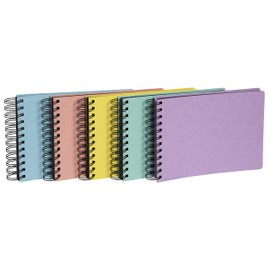 Exacompta - Ref 16560E - Aquarel Collection - Photo Album - 23 x 16cm, Spiral Bound, 50 Black Thick Card Pages, Laminated Cover - Assorted Pastel Colours