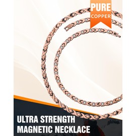 Jecanori 99.9% Pure Copper Magnetic Necklace for Women&Men