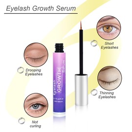 Eyelash Growth Serum 5ml - Nourishes and Strengthens for Longer, Fuller Eyelashes