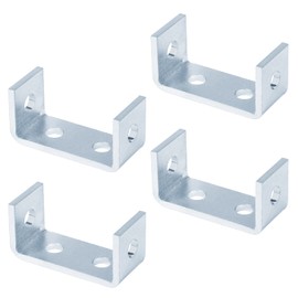 heneng 4 Pcs U Shape Fitting for Parallel 1-5/8" Strut Channel, 4 Holes U Bracket, 7/32" Thick