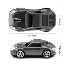 KLEIN Design CM0023 Wireless Mouse, Sports Car Design, 2.4 GHz Connection via Nano USB Receiver, Optical Sensor, for Left and Right Handed Users, Grey