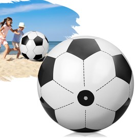 Lurrose ビーチボール サッカーボール 80cm 大号 巨大 インフレータブル ジャンボ 丈夫なPVC 厚手 水遊び 庭 芝生 公園 おもちゃ 屋外 運動会 イベント 装飾 レクリエーション 子供 大人 兼用 空気入れ簡単 (ブラック+ホワイト)