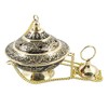 NKlaus Incense Burner Handmade Brass Engraved Painted Incense Burner 2762