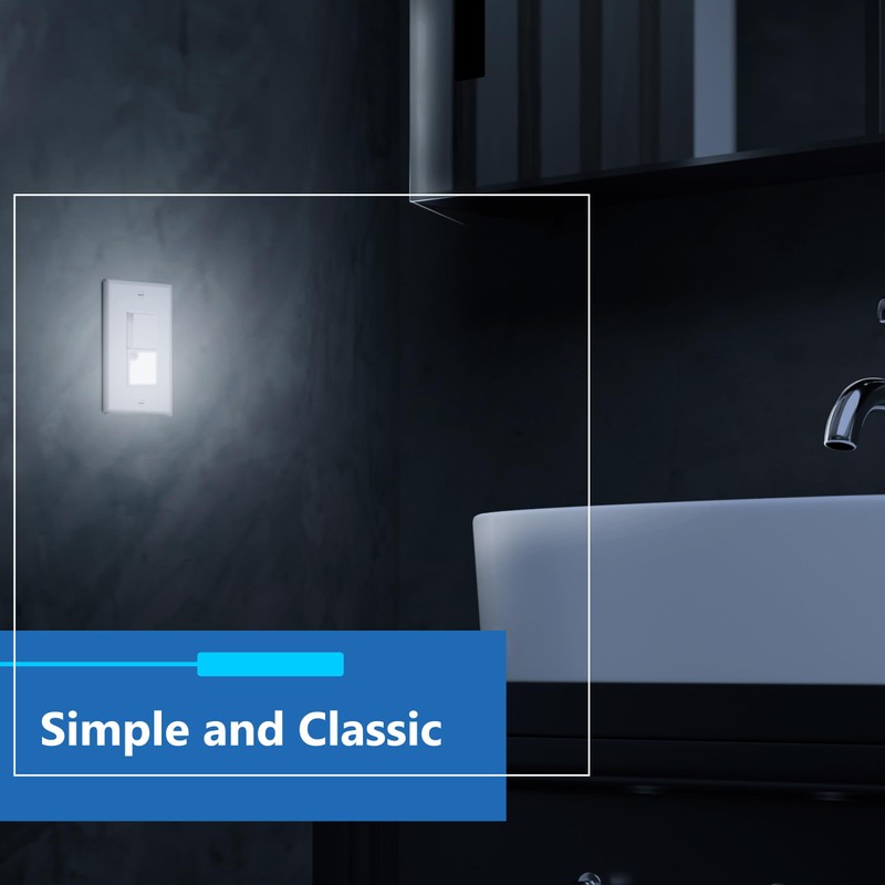 LIDER Minimalist Design LED Guide Light Paddle Switch with Automatic