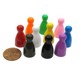 Set of 10 Halma 25mm Pawn Peg Game Pieces Multicolor