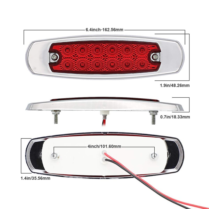 30 Pcs Ledvillage 12V DC 6.4 Inch 10 Amber 10
