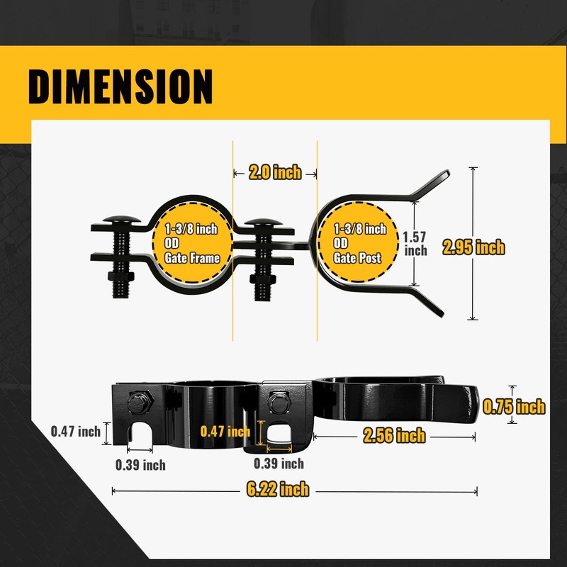 VIVIDA 1-3/8" x 1-3/8" Fence Gate Latch, Chain Link Fence