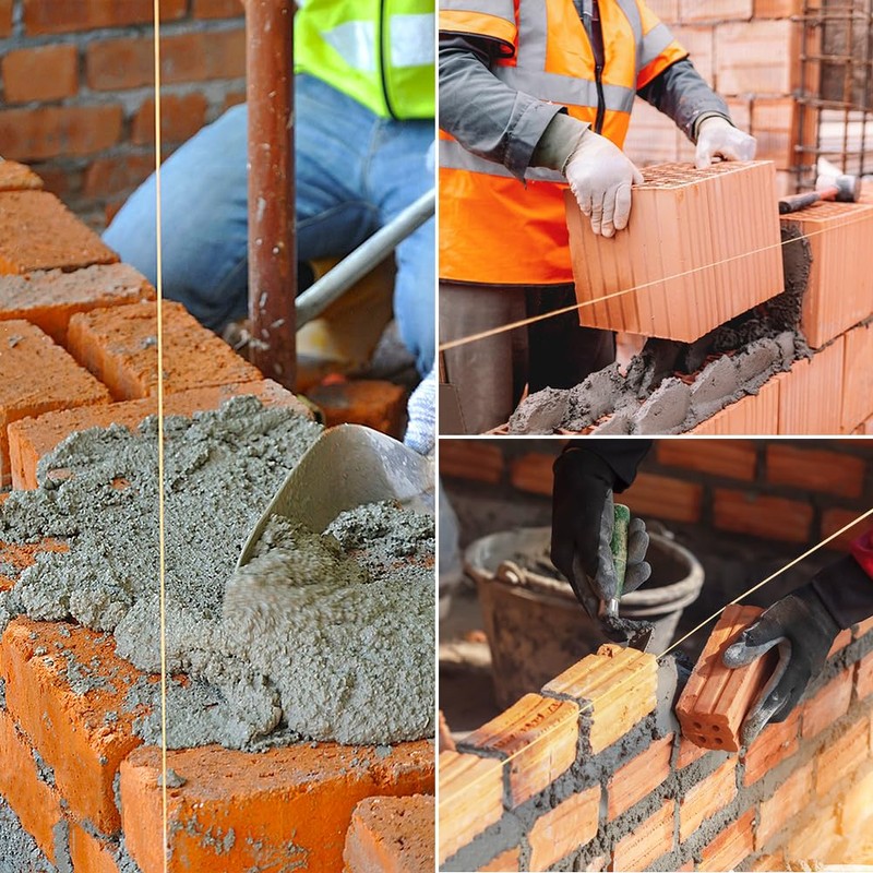 Orange 328 Feet Bricklaying Line, Braided Brick Builders Line Strong
