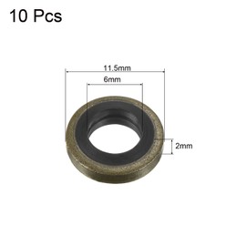 MECCANIXITY Bonded Sealing Washers M18 24.5x18x2mm Carbon Steel Nitrile Rubber Gasket, Pack of 10
