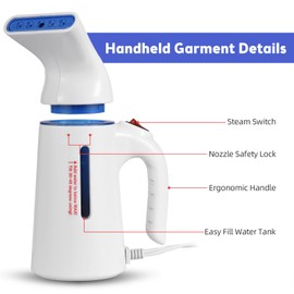 Portable Handheld Garment Steamer 120ml Capacity 700W Auto Shut-Off Steamer for Clothes Removes Wrinkles on Clothes and Fabric for Home Office and Travel