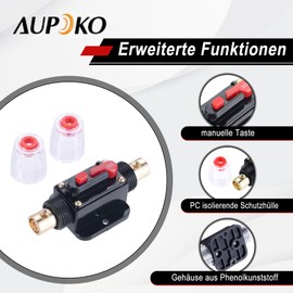 Aupoko Circuit Breaker Car Fuse Holder Circuit Breaker Inline with Manual Reset Function, Suitable for Car Audio System RV Home Marine Truck (30A)