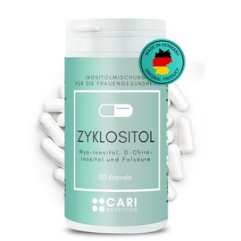 ZYKLOSITOL | Kapseln Inositolmischung im optimalen Verhältnis | Myo-Inositol und D-Chiro-Inositol mit Folsäure | PCOS, Kinderwunsch, Insulinresistenz, Zyklus, Hirsutismus | vegan & made in Germany