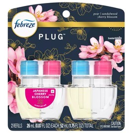 Generic Febreze Kitchen Fade Defy Plug Air Freshener - Japanese Cherry Blossom - (2) of 0.87 fl oz Refills, Clear