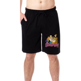 Scooby-Doo Mens' Cartoon The Gang Daphne Velma Scooby Shaggy Fred Character Sleep Pajama Shorts, Black, 5X