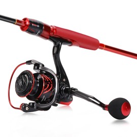 Sougayilang Fishing Rod Reel Combos,Two Pieces Light Weight Pole with High Speed Smooth Powerful Gear Casting &Spinning Avaliable for Freshwater Saltwater