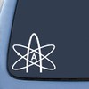EvolveFISH Atheist Atom Symbol Weatherproof Vinyl Decal - [White][5"]