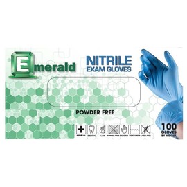 Emerald 1000ct 3mil Nitrile Exam Gloves Powder and Latex Free Medical Exam Gloves-Small 10 Boxes of 100 Gloves 1000 Gloves Total