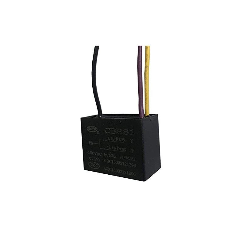 HeyNana Cbb61 1.5Uf + 2.5Uf 3 Cable 450Vac Ceiling Fan