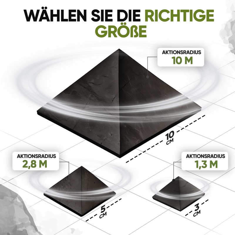 PURAJA Shungite Pyramid Original from Karelia Polished Contains Fullerenes with