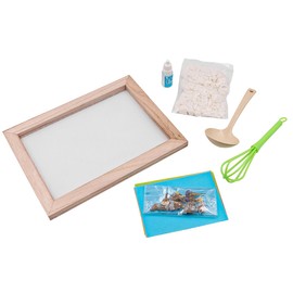 Hsthe Sea A5 Paper Making Kit, Wooden Paper Making Frame with Tweezers, Pulp, Dry Flowers, Paper Making Mould for DIY Crafts