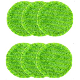 CDDCWZ (Upgrade) Pack of 6 16 cm Microfibre Pads Suitable for Hurricane Floating Mop M30457 16 cm Universal Electric Replacement Mop Pads - 6 x Microfibre Pads (Green)