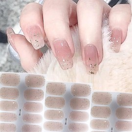 [HIVOGUE] Nail Seals for Hands, Set of 3, Manicure Membrane Included, Long Lasting, Odorless, Waterproof, Safe, Just Stick, Glitter, Nail Stick, Short Nail, Office Nail, Easy, Cute, Simple, Women,