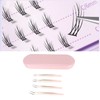 4pcs Eyelash Tweezers Set Stainless Steel False Eyelash Extension Tweezers