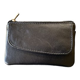 Golunski Small Soft Leather Coin Purse with Coin Purse Credit Card, Black, Petit, Purses